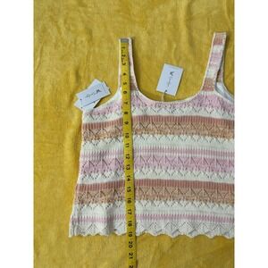 Jessica Simpson Multi Color Striped Crochet Women Tank Top Size M
